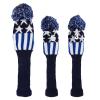Andux 3Pcs/Set Knit Pom Pom Golf 460cc Driver Fairway Wood Club Head Covers Blue Stripe MT/MG77 view 1