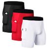 WRAGCFM Compression Shorts for Men 3 Pack,Mens Athletic Compression Underwear Shorts Running Workout Spandex Underwear Cool Dry Active Baselayer Sports Gym Shorts (Black+White+Red,XL)