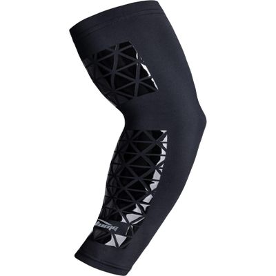 COOLOMG Football Arm Sleeve with Sticky Grips Forearm and Elbow Sun Protection Sleeve Youth Adult 1 Piece,Single Black M