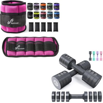 Adjustable Ankle Weights with Hand Weights Set