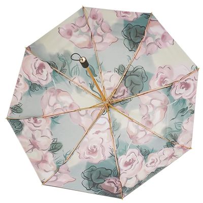 Umbrellas for Rain Folding Umbrella Three-Fold Manual Sun Umbrella Double-Layer Sunscreen Umbrella Women'S Sun And Rain Dual-Use Umbrellas for Rain Windproof ( Color : Onecolor , Size : 98*58cm )