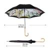 ZAEGO Umbrellas for Rain Floral Golf Umbrella Automatic Open Stick Umbrella Wooden Hook Handle Windproof Large Cane Umbrella Umbrellas for Rain Windproof (Size : 85CM) view 2