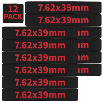 12 Pack Miaozhun 7.62x39mm Magazine Marking Bands 7.62x39 Magazine Caliber Identification(Black-Red)