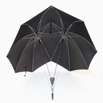 ZAEGO Umbrellas for Rain Black Two Person Umbrella Large Couples Strong Two Head Double Size Rain Protection Windproof Rain Umbrella Umbrellas for Rain Windproof (Color : Black)