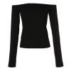 Tops for Women Casual Summer Long Sleeve Off The Shoulder Cut Out Halter Sexy Fashion Going Out Tops Dater Night Tshirts Trendy Dressy Blouses Casual 2024 Spring Oversized Clothes Outfits Black S view 3