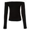 Tops for Women Casual Summer Long Sleeve Off The Shoulder Cut Out Halter Sexy Fashion Going Out Tops Dater Night Tshirts Trendy Dressy Blouses Casual 2024 Spring Oversized Clothes Outfits Black S view 4