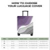 Ombre Purple Luggage Cover - L Travel Suitcase Cover Essentials Protector Accessories, Personalized Print Clear Waterproof Carry On Baggage Storage Covers Abstract Geometric Grey Modern White view 3