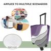 Ombre Purple Luggage Cover - L Travel Suitcase Cover Essentials Protector Accessories, Personalized Print Clear Waterproof Carry On Baggage Storage Covers Abstract Geometric Grey Modern White view 4
