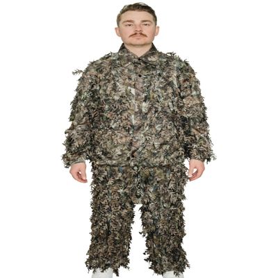 QuikCamo Mossy Oak 3D Leafy Camo Ghillie Suit - Breathable Quiet Mesh, Snaps and Zippered Pockets for Turkey Hunting