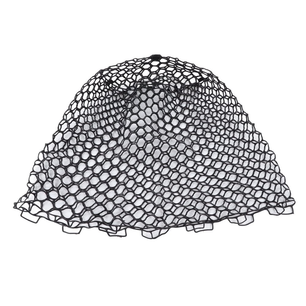 Keenso Replacement Fishing Net Deepened Soft Flexible Rubber Fishing Landing Mesh for Angler Black