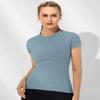 Loovoo Athletic Shirts Women Short Sleeve Running T-Shirt with Thumbholes Stretch Breathable Base Layer Top view 2