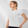 Loovoo Seamless Short Sleeve Workout Shirts for Women, Quick Dry Slim Fit with Thumb Hole T-Shirt Running Yoga Gym Workout Top view 3