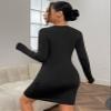 2022 Women's Dresses Square Neck Bolero Detail Bodycon Dress Women's Dresses (Color : Black, Size : Medium) view 2