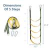 HWIMARINE Boat Rope Ladder - 5 Steps Marine Detachable Ladder Extension for Inflatable Boat, Kayak, Saiboat, Motorboat, Canoeing (5-Step) view 2