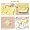 Aalizzwell 0-3 Months Infant Baby Girls Summer Clothes Ribbed Short Sleeve Ruffle Bloomer Shorts Spring Outfit Yellow view 2