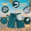 Srnede Mens Swimming Trunks Swim Trunks Quick Dry 11 Inch Swim Shorts with Mesh Lining Funny Swimwear Bathing Suits Dark Green view 4