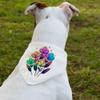 Flower Pet Bandana Collar - Beautiful Scarf Collar - Graphic Dog Bandana - L view 2