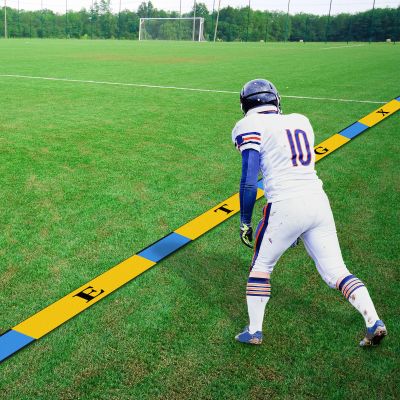 Unittype Football Adjustable Linemen Splits Marker with 8 Pcs Letters Strip and Weighted Ends Vinyl Linemen Splits Marker for Football Training Offensive