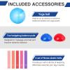 Honoson Half Ball Trainer Yoga Ball with Resistant Band Foot Pump Set, Half Exercise with Fitness Elastic Belt Hedgehog Balance Pods for Core Stability Full Body Workout Gym(Blue,23.2 Inch) view 4