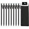 Tent Stakes, 8Pcs 10in Heavy Duty Forged Steel Tent Stakes +Storage Pouch, Metal Tent Stakes, Metal Stakes for Tent Used on Rocks, Grassland, Dessert, Stormy Weather8Pcs 10in Tent Stakes view 1