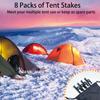Tent Stakes, 8Pcs 10in Heavy Duty Forged Steel Tent Stakes +Storage Pouch, Metal Tent Stakes, Metal Stakes for Tent Used on Rocks, Grassland, Dessert, Stormy Weather8Pcs 10in Tent Stakes view 4