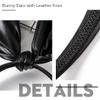 Aceorna Black Bunny Ears Headbands Cool Leather Hairbands Knotted Rabbit Ears Hair Hoop Party Cosplay Decoration Headdress Costume Headwear for Masquerade,Nightclubs,Carnival view 3