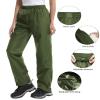 iCreek Women's Rain Pants Waterproof Hiking Pants Windproof Lightweight Over Pants Work Rain Outdoor for Golf, Fishing (Army Green, Medium/31 Inseam) view 3