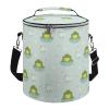 Insulated Leakproof Beach Cooler Bag, Green Frog Green Floral Portable Waterproof Beach Tote Bag with Adjustable/Removable Shoulder Strap and Double Zipper Closure for Men Women view 1