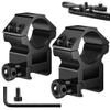 LONSEL 1'' Scope Rings, 2Pcs High Profile & 2Pcs Medium Profile 1 Inch Scope Mount Rings for Picatinny Rail (High Profile - 2 Pack) view 1