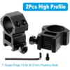 LONSEL 1'' Scope Rings, 2Pcs High Profile & 2Pcs Medium Profile 1 Inch Scope Mount Rings for Picatinny Rail (High Profile - 2 Pack) view 2