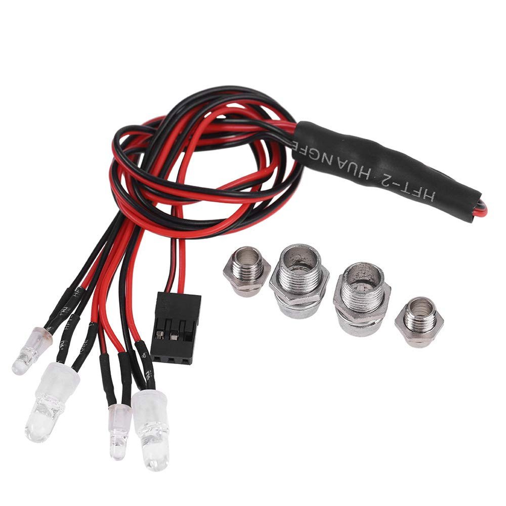 Pilipane 4PCS Personally Constructed RC LED Light Kits, 5mm Headlights/Taillight Kit RC Accessory LED Lights for 1/10 Model Drift Car,
