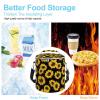 Insulated Leakproof Beach Cooler Bag, Sunflower Floral Yellow Black Portable Waterproof Lunch Bag with Adjustable/Removable Strap and Double Zipper Closure for Outdoor Camping and Picnic view 4