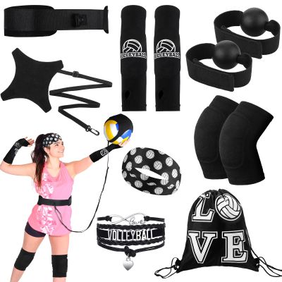 Honoson 7 Pcs Volleyball Training Equipment Aid for Practice,Black,Boys