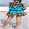 RaanPahMuang Girls Light Sleeveless Dashiki Dance Show Cotton Frill Angel Shirt, 15 Months-24 Months, Sky Blue view 3
