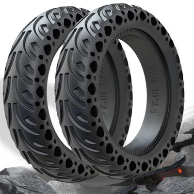 GLDYTIMES 10 Inch Solid Tire 10x2.5 60/70-6.5 Tubeless Tyre Fit for Segway Ninebot Max G30P G30LP/Gotrax G5 G6/Zero10x /Titan Pro Electric Scooter and other, Plosion-Proof Honeycomb Anti-Skid Tire