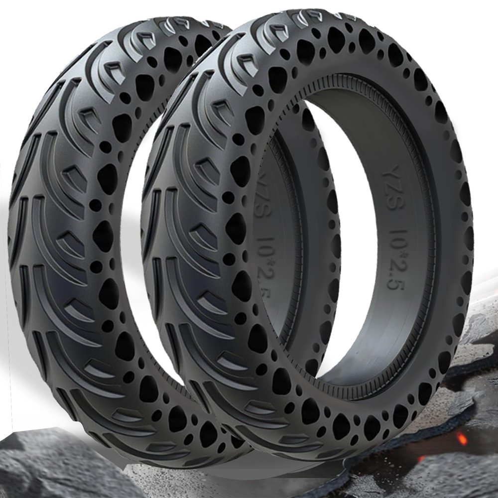 GLDYTIMES 10 Inch Solid Tire 10x2.5 60/70-6.5 Tubeless Tyre Fit for Segway Ninebot Max G30P G30LP/Gotrax G5 G6/Zero10x /Titan Pro Electric Scooter and other, Plosion-Proof Honeycomb Anti-Skid Tire
