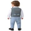 Hularka Baby Boys Clothes Toddler Gentleman Outfit Formal Suit Bowtie Dress Shirt + Vest + Pants 4 Pieces Set Y Light Blue 18-24 Months view 2
