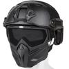 VPZenar Airsoft Helmet, Black Tactical Helmet With Detachable Anti-Fog Gray Goggles, Full Face and Paintball Mask for Cosplay Tactical Gear view 1