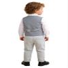 Hularka Baby Boys Clothes Toddler Gentleman Outfit Formal Suit Bowtie Dress Shirt + Vest + Pants 4 Pieces Set Y Grey 18-24 Months view 2