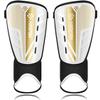 Upgraded Soccer Shin Guards for Kids Youth Adults, CE Certified AirsFish Shin Guard Sleeves Protection Gear for Boys Girls Soccer Games EVA Cushion Reduce Shocks and Injuries (Small, White+Gold) view 1