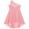 Duoremi Kids Girls One-Shoulder Flower Dress High Low Hem Ball Gown Wedding Evening Dresses 01 Pink 12 Years view 4