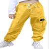 AOWKULAE Women's Cargo Pants, Tapered Joggers Drawstring Elastic Waist Pants with Pockets for Women, S-Yellow, Size US XX-Large