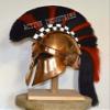 ACTIVE INDUSTRIES Greek Corinthian Helmet With Plume Armor Spartan Armour Larp Halloween 18 Gauge Steel Helmet With Wooden Stand view 1