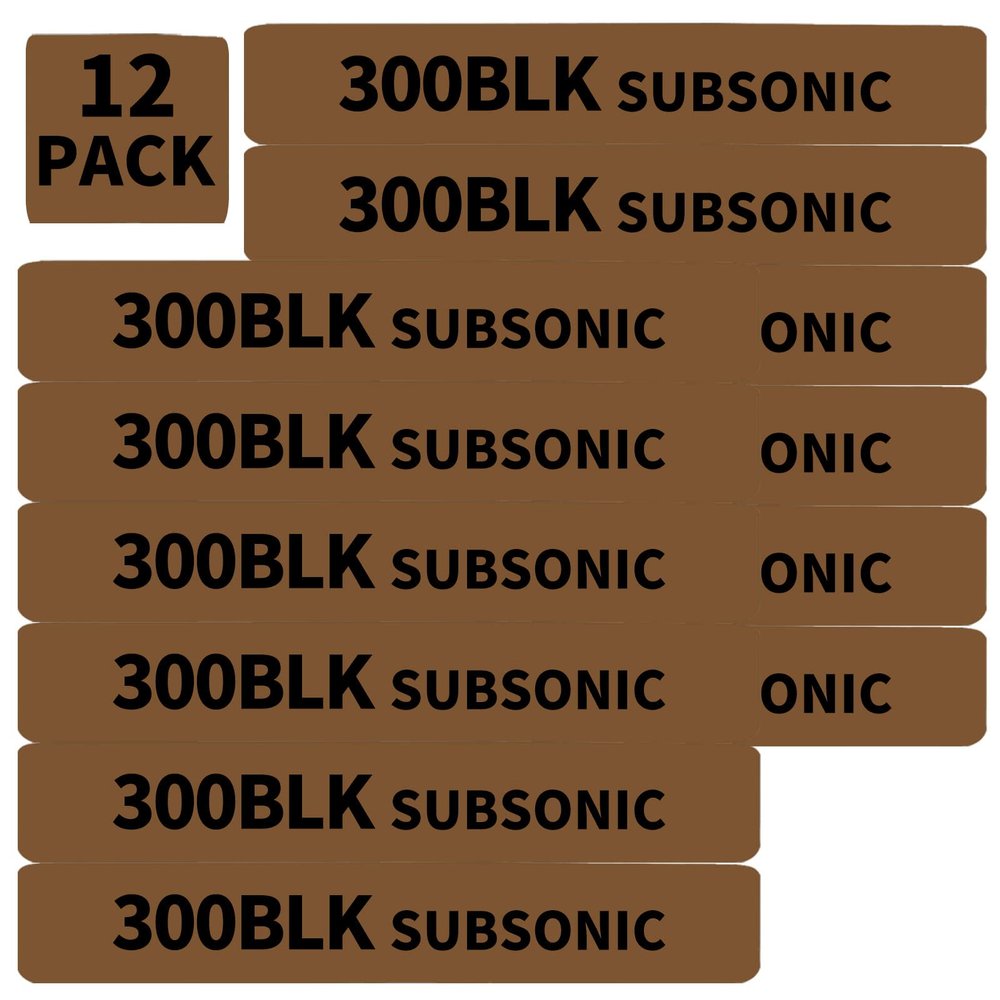 12 Pack Miaozhun 300 BLK Subsonic Magazine Marking Bands .300 Blackout Subsonic Magazine Caliber Identification(Coyote Brown-Black)