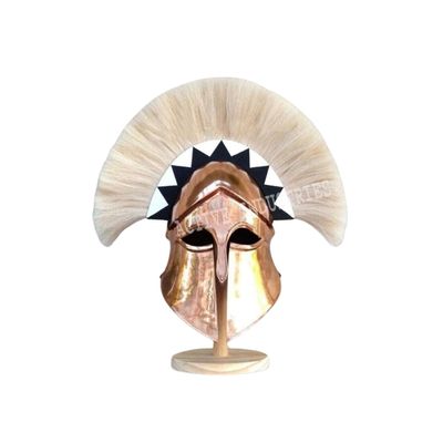 ACTIVE INDUSTRIES Copper Coated Greek Corinthian Helmet With Plume Greek Hoplite Medieval Armor Wearable Helmet Halloween Costume