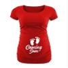 Decrum Maternity T Shirts - Side Ruched Womens Pregnancy Tees [40022021-AK] | Red, XS view 3