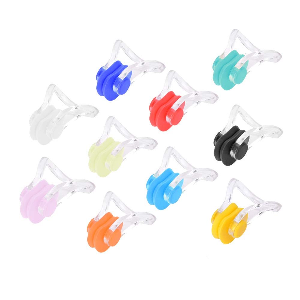 10 Colors Swimming Nose Clip, 20 Pack Waterproof Silicone Nose Plugs Soft Swim Training Nose Protector for Adults Beginners