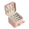 ArtsPavilion Travel Jewelry Box Small Jewelry Organizer Portable Jewelry Case for Ring Pendant Earring Necklace Bracelet Organizer Storage Holder Boxes Pink view 1