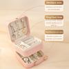 ArtsPavilion Travel Jewelry Box Small Jewelry Organizer Portable Jewelry Case for Ring Pendant Earring Necklace Bracelet Organizer Storage Holder Boxes Pink view 3