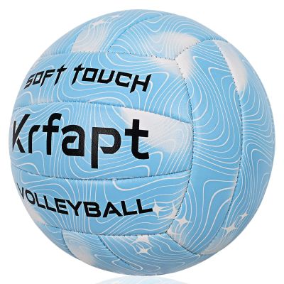 Krfapt Volleyball - Beach Volleyball Official Game Ball Size 5 for Youth & Adults (Ages 8-12) - Soft Touch Waterproof for Indoor & Outdoor TrainingBlue